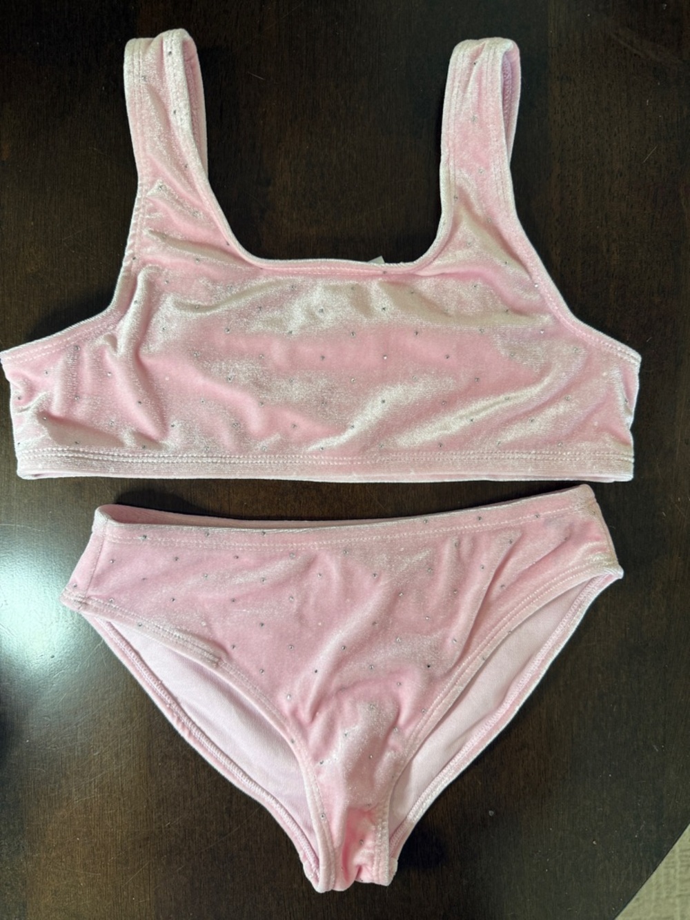 🩷 Girls' Pink Sparkle Bikini Set - Classic Two-Piece Swimwear 🩷